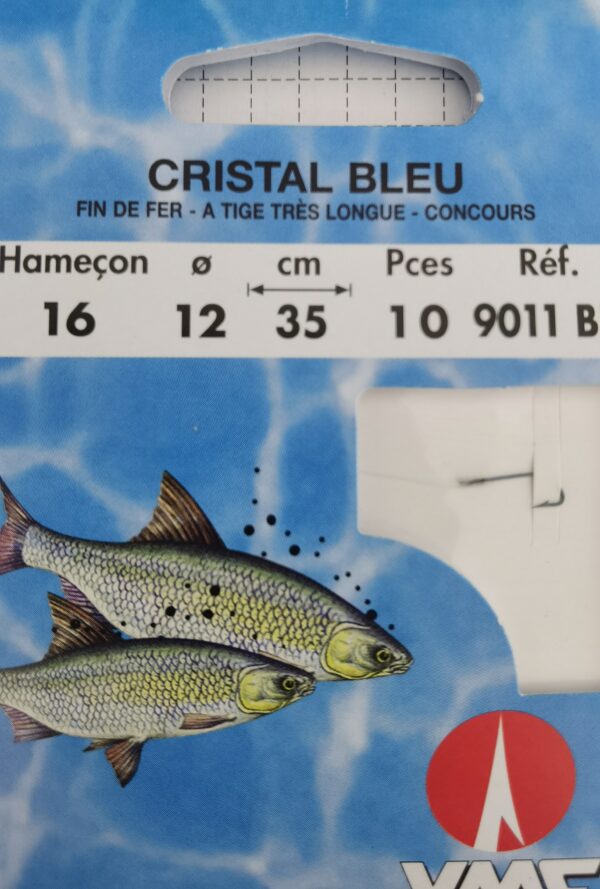 10 Hameçons Montés Sur Fil - Taille N18, 35cm - Spécial Eau Douce - Cristal Bleu